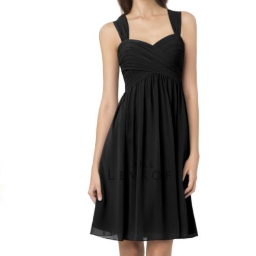 Bill Levkoff black chiffon dress style 761 BLACK